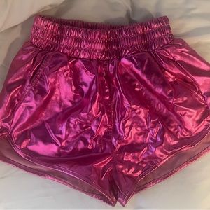 Metallic Pink Rave Shorts